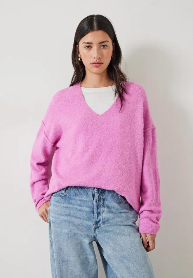 Hush Jumpers and Cardigans Women Carinda V Neck Knitted Jumper Bright Pink