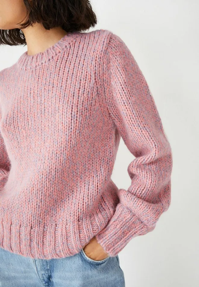Hush Jumpers and Cardigans Women Frankie Marl Sleeve Detail Jumper Coralpink Marl