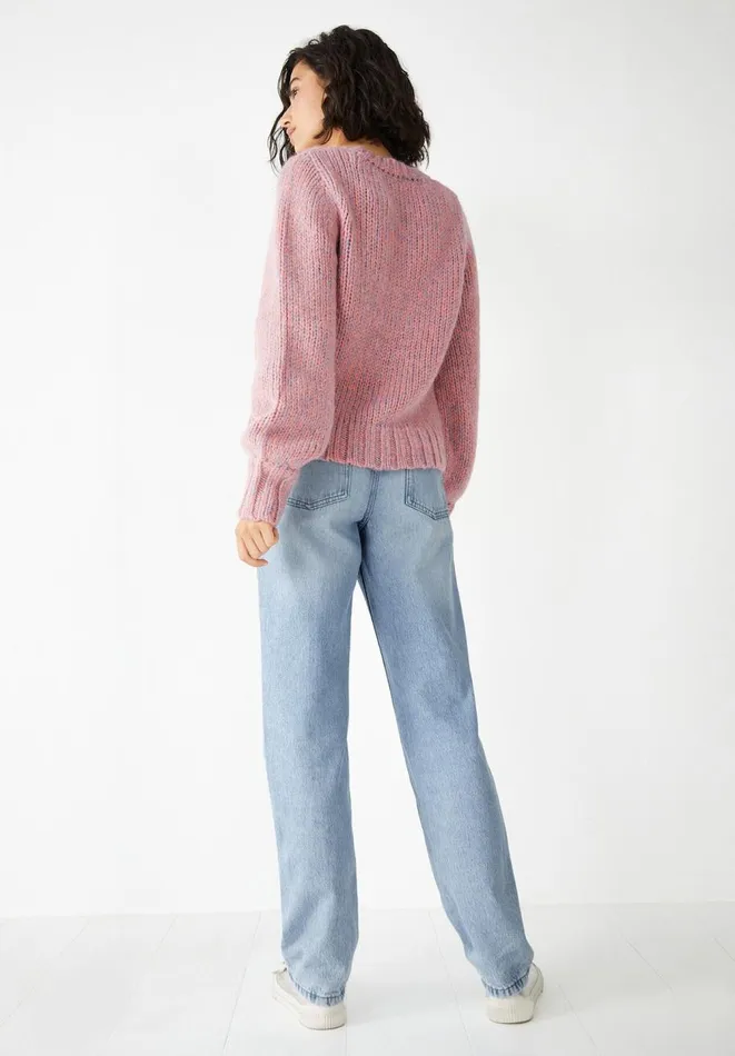 Hush Jumpers and Cardigans Women Frankie Marl Sleeve Detail Jumper Coralpink Marl Hush Jumpers and Cardigans Women Frankie Marl Sleeve Detail Jumper Coralpink Marl