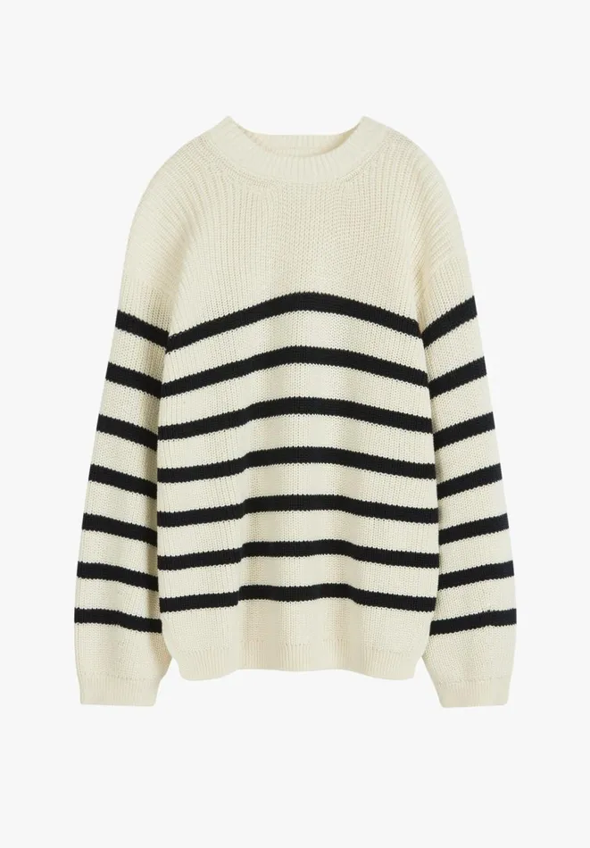 Hush Jumpers and Cardigans Women Kairi Striped Knitted Jumper Off White Navy Blue