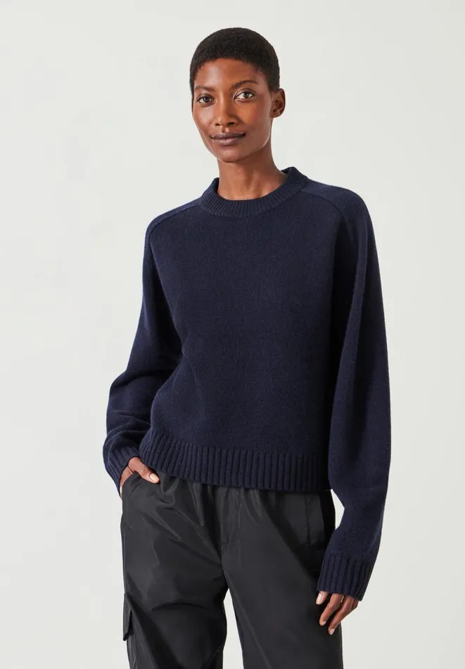 Hush Jumpers and Cardigans Women Nina Merino Wool Crew Jumper Navy