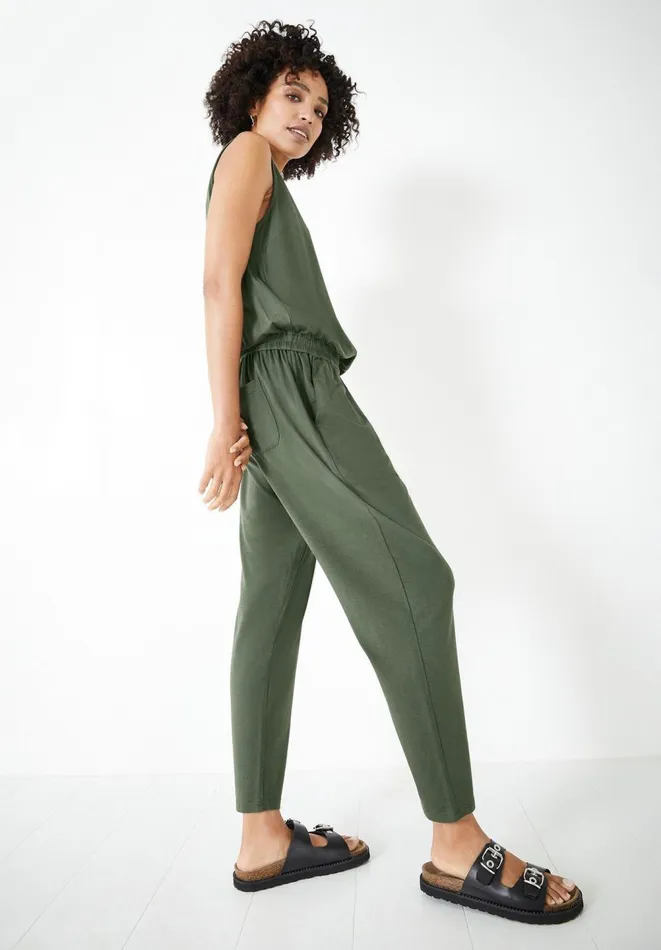 Hush Jumpsuits Women Cropped Jersey Jumpsuit Khaki Hush Jumpsuits Women Cropped Jersey Jumpsuit Khaki