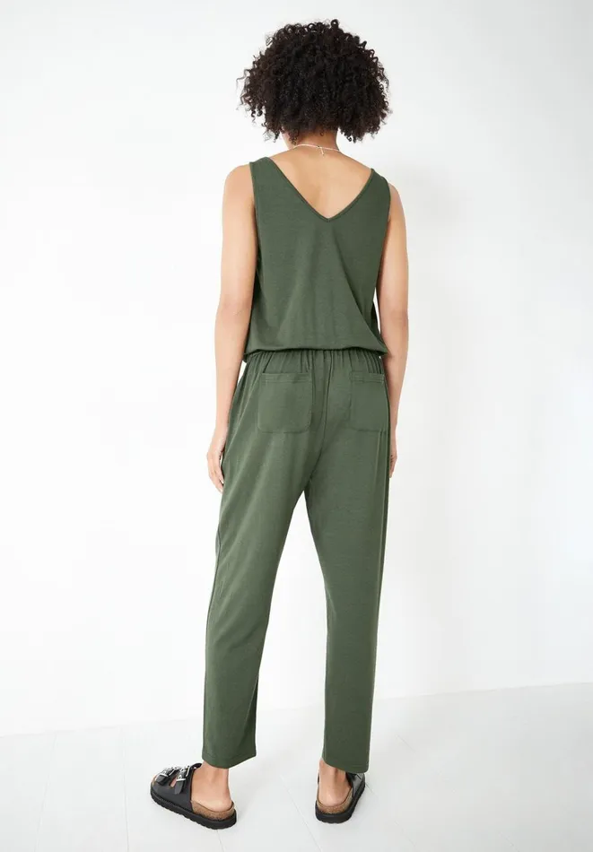 Hush Jumpsuits Women Cropped Jersey Jumpsuit Khaki Hush Jumpsuits Women Cropped Jersey Jumpsuit Khaki