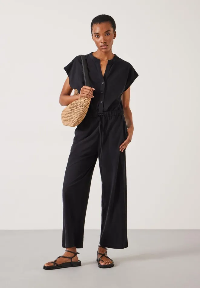 Hush Jumpsuits Women Kendall Short Sleeve Jersey Jumpsuit Black