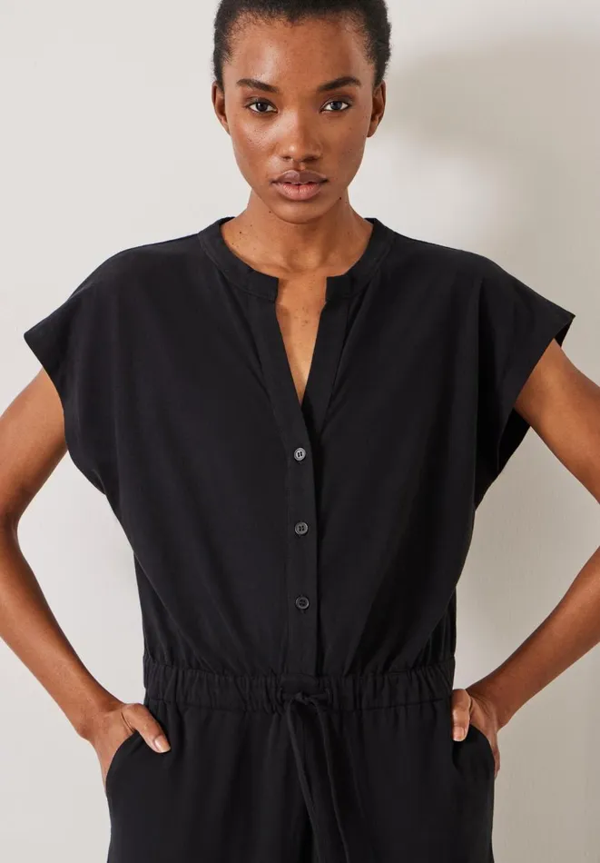 Hush Jumpsuits Women Kendall Short Sleeve Jersey Jumpsuit Black Hush Jumpsuits Women Kendall Short Sleeve Jersey Jumpsuit Black