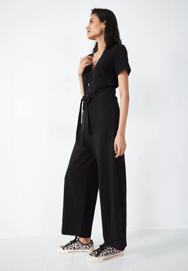 Hush Jumpsuits Women VNeck Jersey Jumpsuit Black