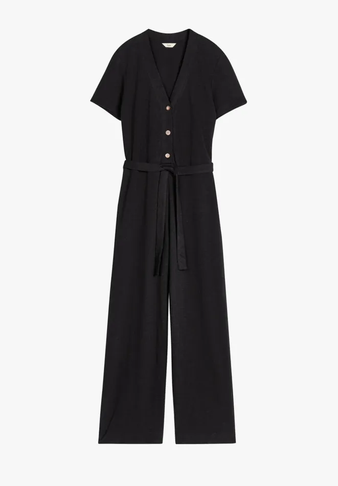 Hush Jumpsuits Women VNeck Jersey Jumpsuit Black