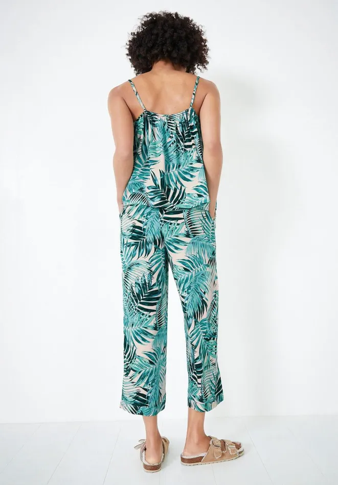 Hush Pyjamas and Nightwear Women Aoife Printed Cami Pyjamas Palm Leavesgreen