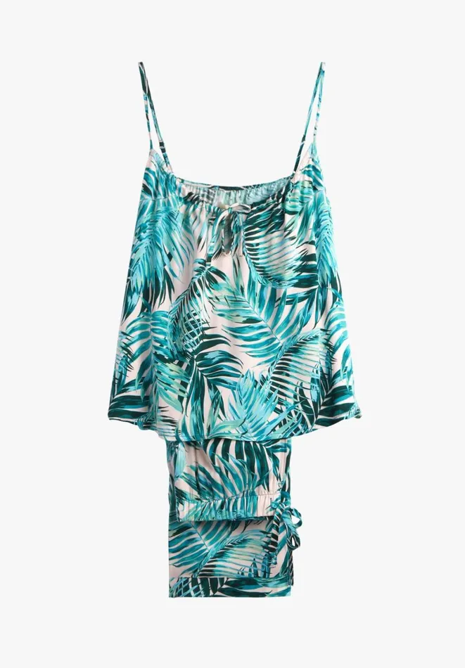 Hush Pyjamas and Nightwear Women Aoife Printed Cami Pyjamas Palm Leavesgreen