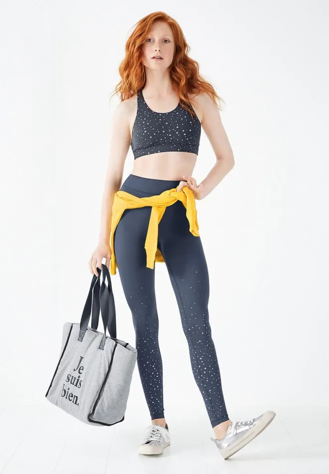Hush Pyjamas and Nightwear Women Gettie Star Leggings Midnight Navy Silver Star
