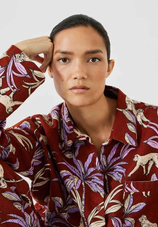 Hush Pyjamas and Nightwear Women Sadie Cotton Flannel Pyjamas Jungle Monkeys Bricklilac Hush Pyjamas and Nightwear Women Sadie Cotton Flannel Pyjamas Jungle Monkeys Bricklilac