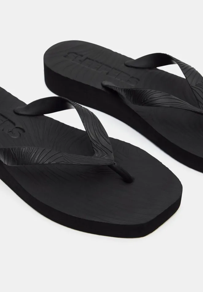 Hush Sandals Women Sleepers Platform Flip Flops Black