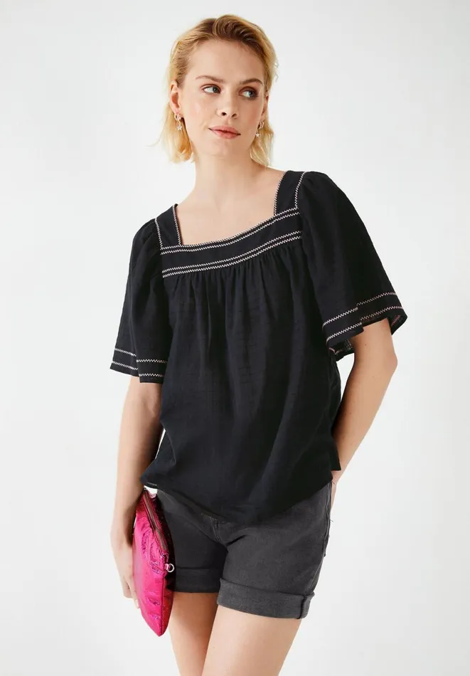 Hush Shirts and Blouses Women Abbie Embroidered Top Black Hush Shirts and Blouses Women Abbie Embroidered Top Black