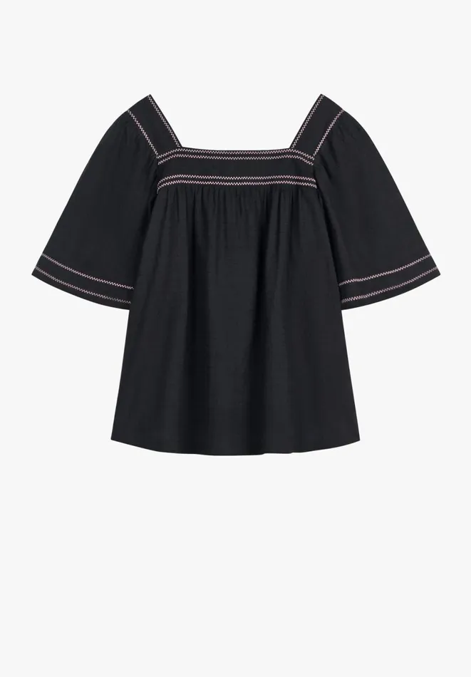 Hush Shirts and Blouses Women Abbie Embroidered Top Black Hush Shirts and Blouses Women Abbie Embroidered Top Black