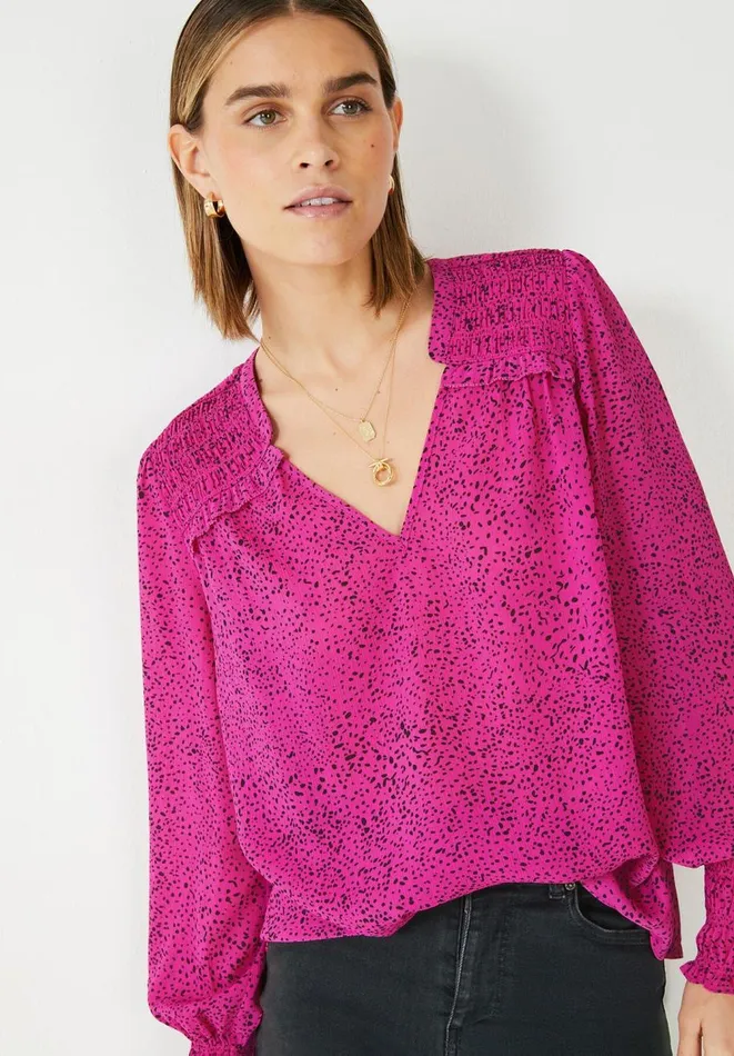 Hush Shirts and Blouses Women Alvia Blouse Speckled Dots Hot Pink