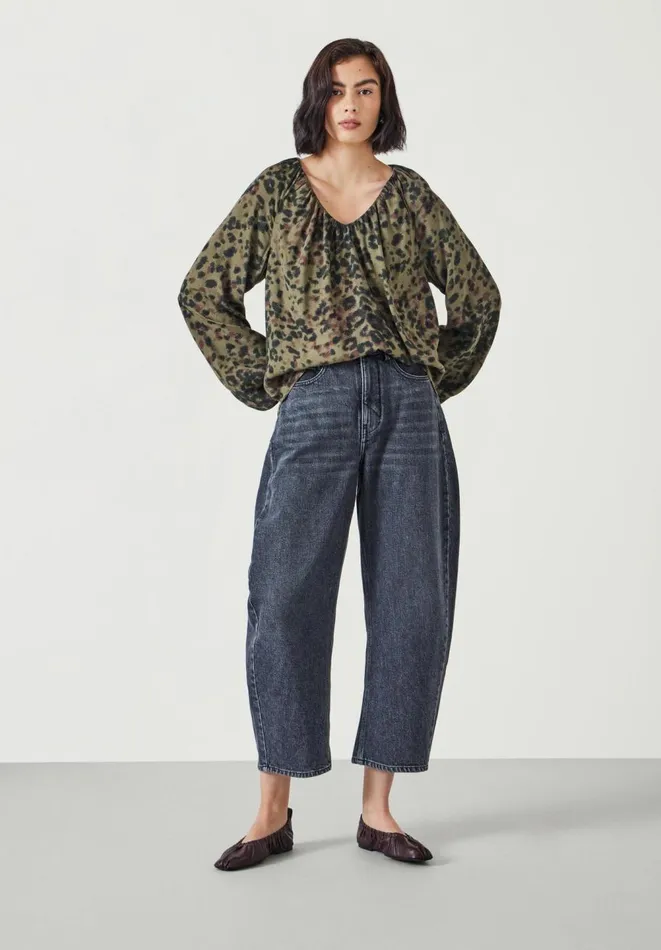 Hush Shirts and Blouses Women Elise VNeck Printed Blouse Khaki Animal Hush Shirts and Blouses Women Elise VNeck Printed Blouse Khaki Animal