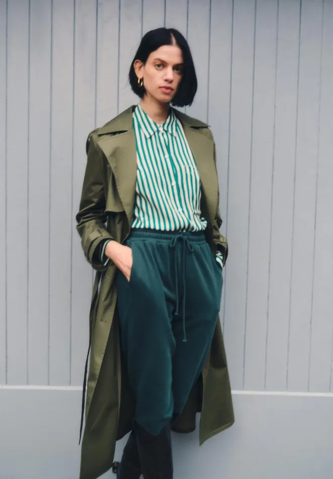 Hush Shirts and Blouses Women Emely Oversized Stripe Fluid Shirt Stripe Green Hush Shirts and Blouses Women Emely Oversized Stripe Fluid Shirt Stripe Green