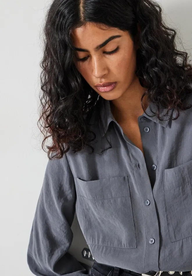 Hush Shirts and Blouses Women Faye Air Flow Shirt Grey Hush Shirts and Blouses Women Faye Air Flow Shirt Grey