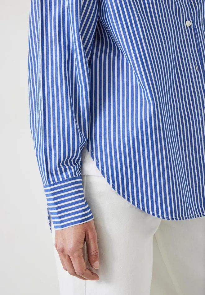 Hush Shirts and Blouses Women Indy Oversized Stripe Shirt Bluewhite Stripe