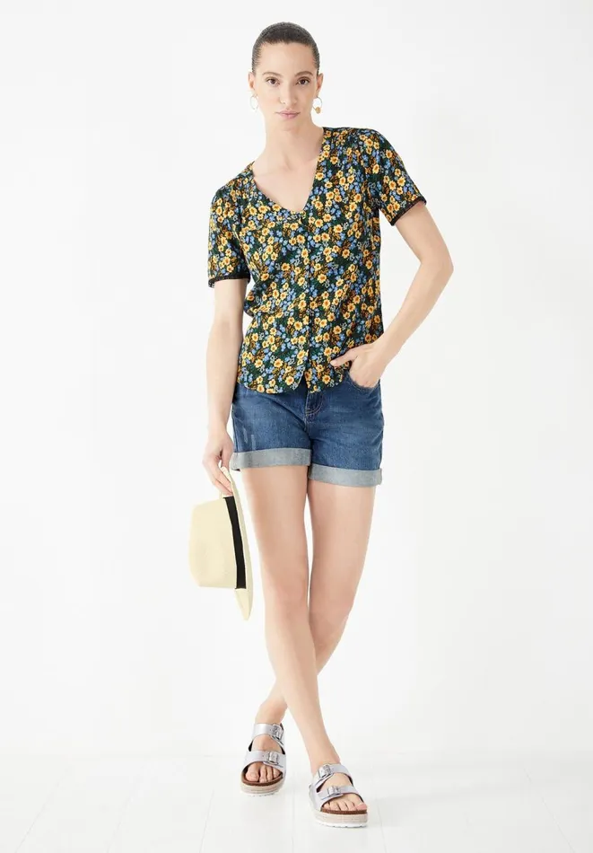 Hush Shirts and Blouses Women Merica Top Dark Pop Floral