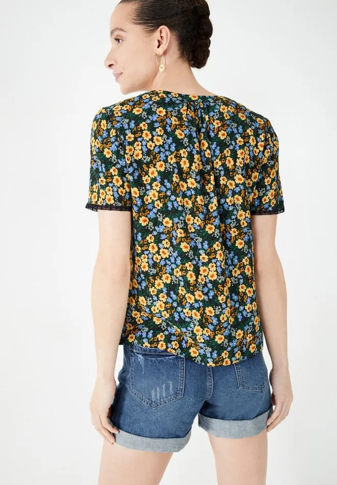 Hush Shirts and Blouses Women Merica Top Dark Pop Floral Hush Shirts and Blouses Women Merica Top Dark Pop Floral