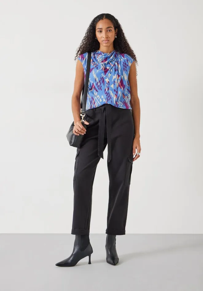 Hush Shirts and Blouses Women Sienna CutOut Detail Top Irregular Ikat Blue Hush Shirts and Blouses Women Sienna CutOut Detail Top Irregular Ikat Blue