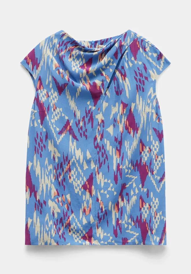 Hush Shirts and Blouses Women Sienna CutOut Detail Top Irregular Ikat Blue Hush Shirts and Blouses Women Sienna CutOut Detail Top Irregular Ikat Blue
