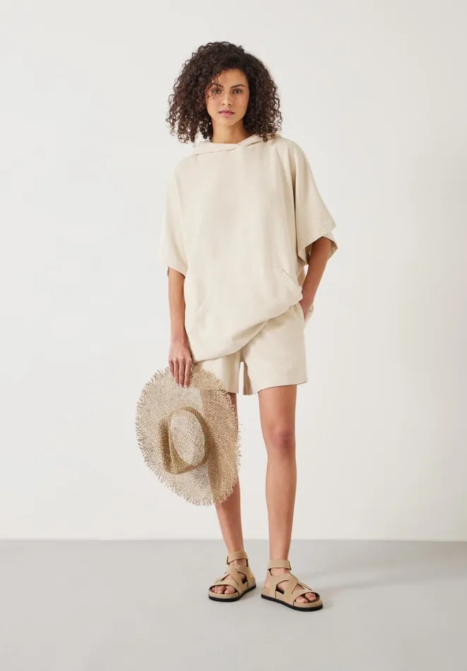 Hush Shorts Women Taylah Relaxed Cotton Towelling Shorts Off White