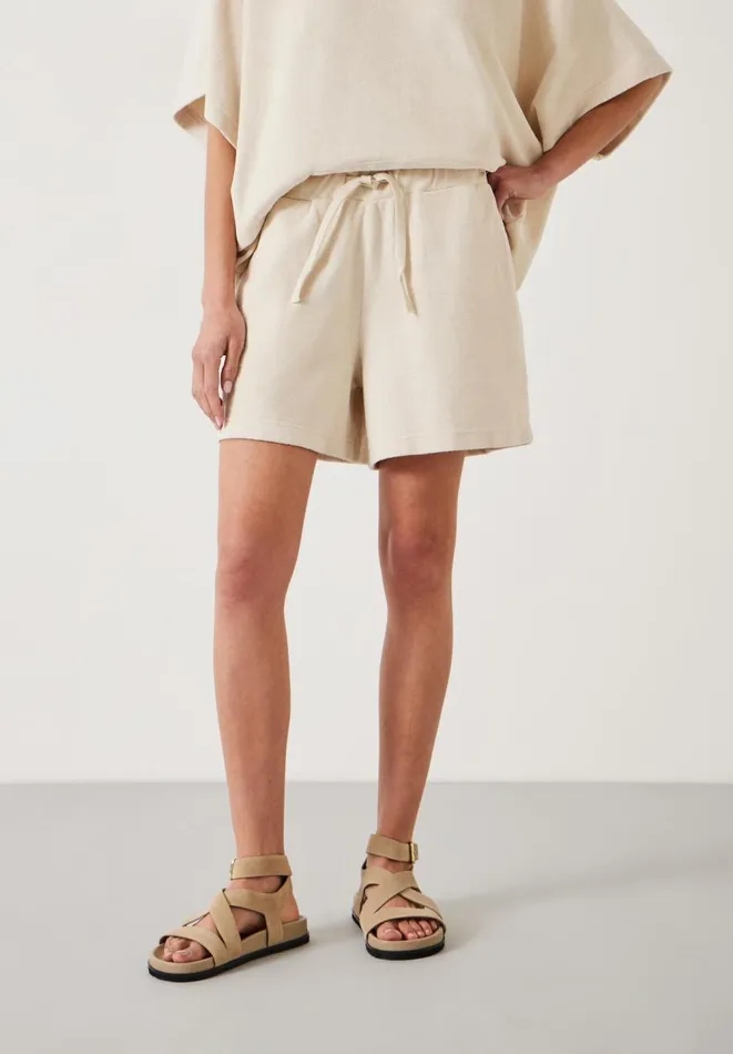 Hush Shorts Women Taylah Relaxed Cotton Towelling Shorts Off White