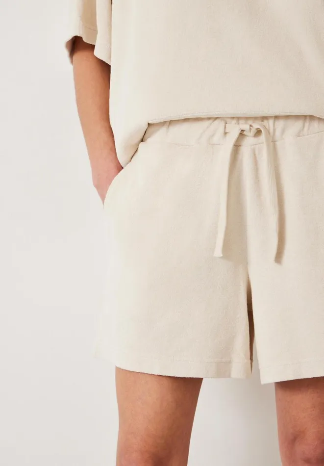 Hush Shorts Women Taylah Relaxed Cotton Towelling Shorts Off White