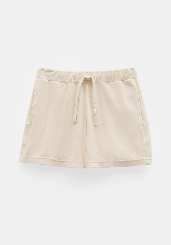Hush Shorts Women Taylah Relaxed Cotton Towelling Shorts Off White