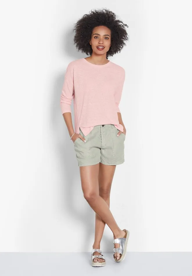 Hush Shorts Women Washed Linen Shorts Grey