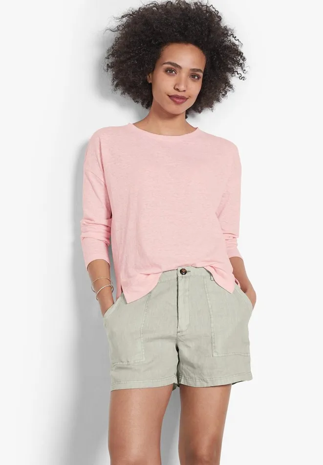 Hush Shorts Women Washed Linen Shorts Grey