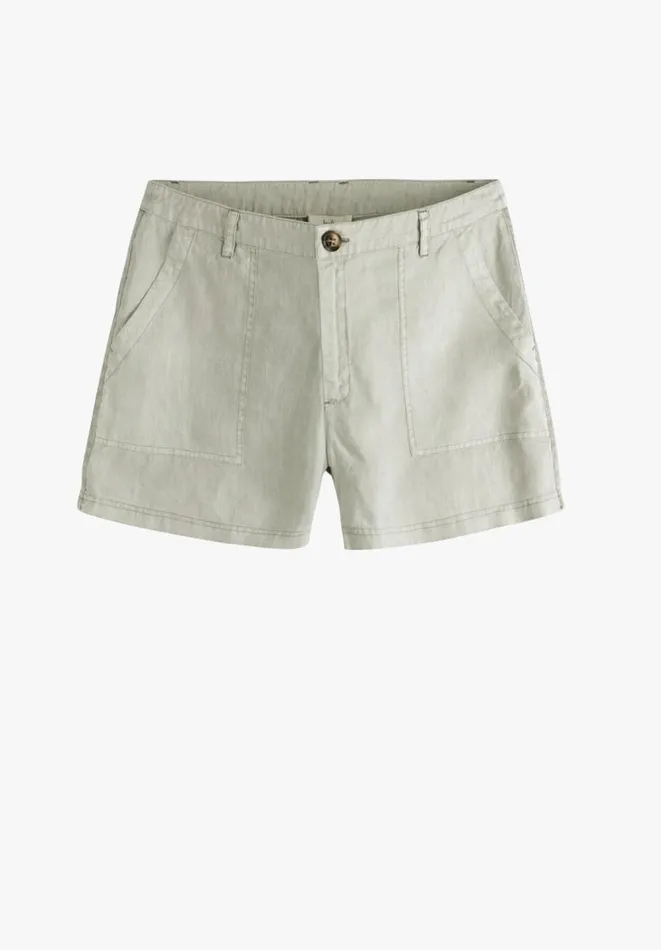 Hush Shorts Women Washed Linen Shorts Grey