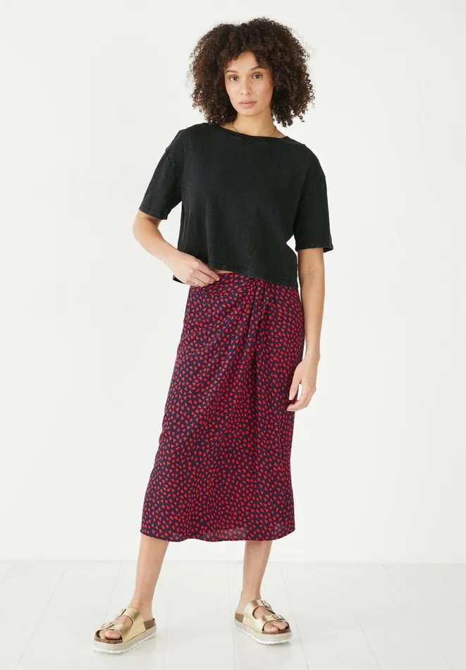 Hush Skirts Women Annalise Midi Skirt Hearts Navyred