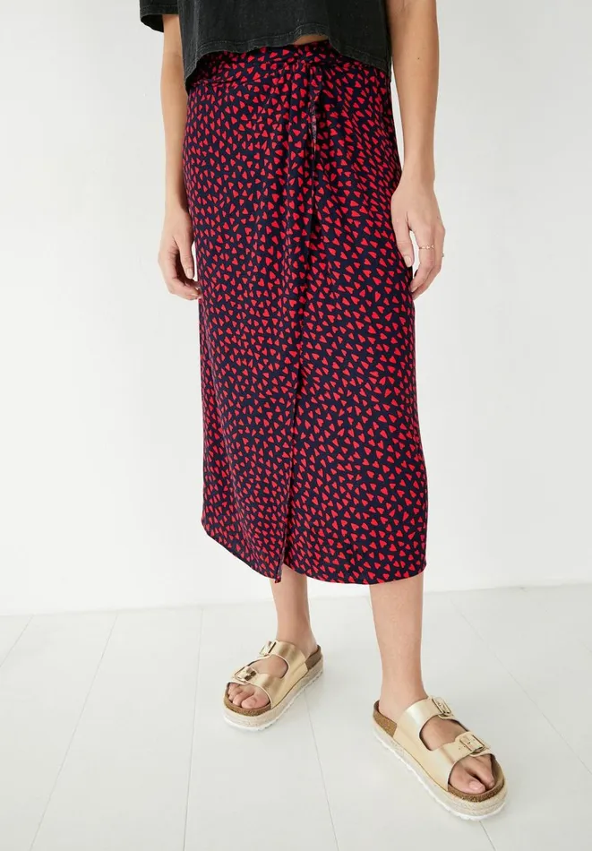 Hush Skirts Women Annalise Midi Skirt Hearts Navyred