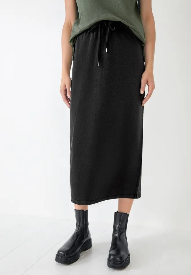 Hush Skirts Women Connie Jersey Midi Skirt Washed Black Hush Skirts Women Connie Jersey Midi Skirt Washed Black