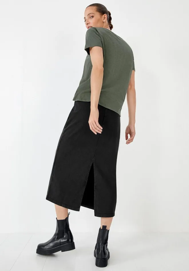 Hush Skirts Women Connie Jersey Midi Skirt Washed Black Hush Skirts Women Connie Jersey Midi Skirt Washed Black