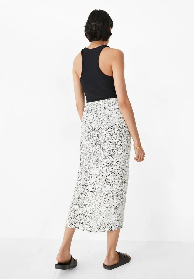 Hush Skirts Women Ivy Tie Wrap Skirt Speckled Dots Ecru