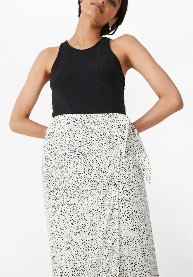 Hush Skirts Women Ivy Tie Wrap Skirt Speckled Dots Ecru