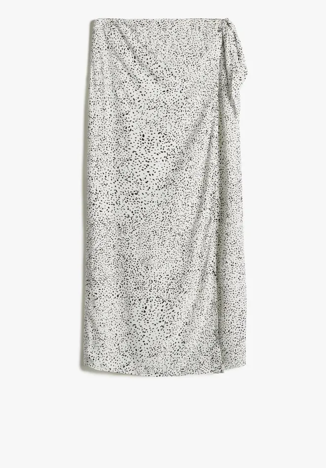 Hush Skirts Women Ivy Tie Wrap Skirt Speckled Dots Ecru