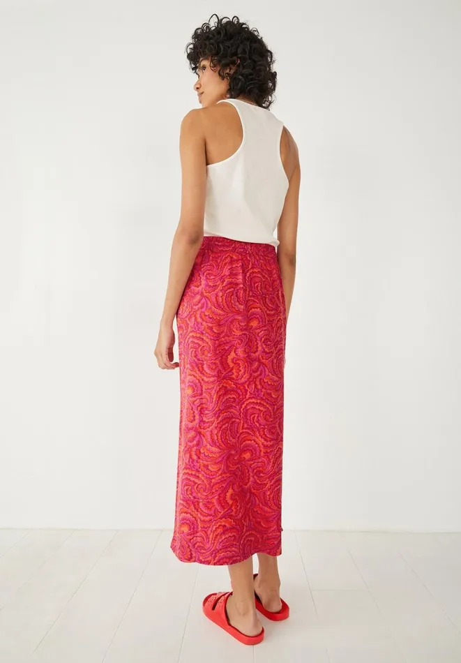 Hush Skirts Women Jay Jersey Midi Skirt Bright Paisley Pink