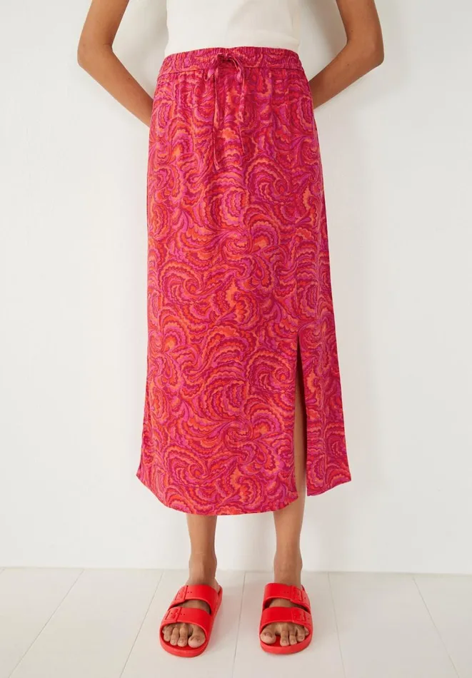Hush Skirts Women Jay Jersey Midi Skirt Bright Paisley Pink