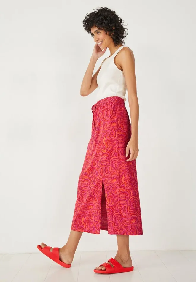 Hush Skirts Women Jay Jersey Midi Skirt Bright Paisley Pink