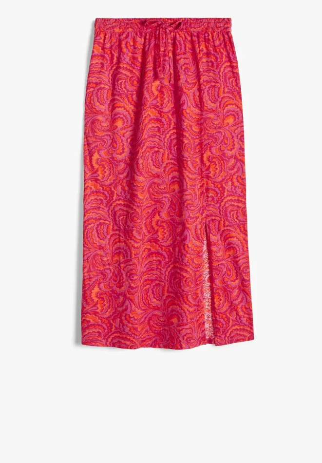 Hush Skirts Women Jay Jersey Midi Skirt Bright Paisley Pink
