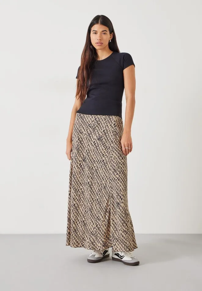 Hush Skirts Women Katie Printed Maxi Skirt Contrast Mark Neutral