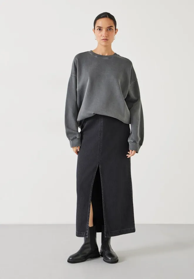 Hush Skirts Women Rachel Denim Maxi Skirt Washed Black