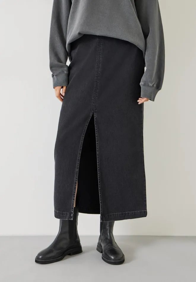 Hush Skirts Women Rachel Denim Maxi Skirt Washed Black
