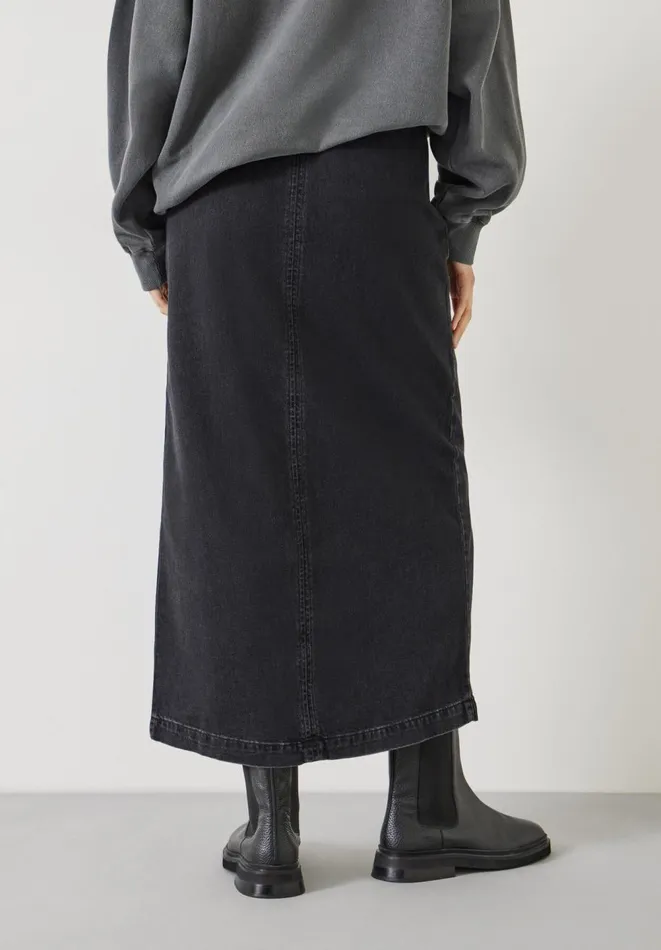 Hush Skirts Women Rachel Denim Maxi Skirt Washed Black