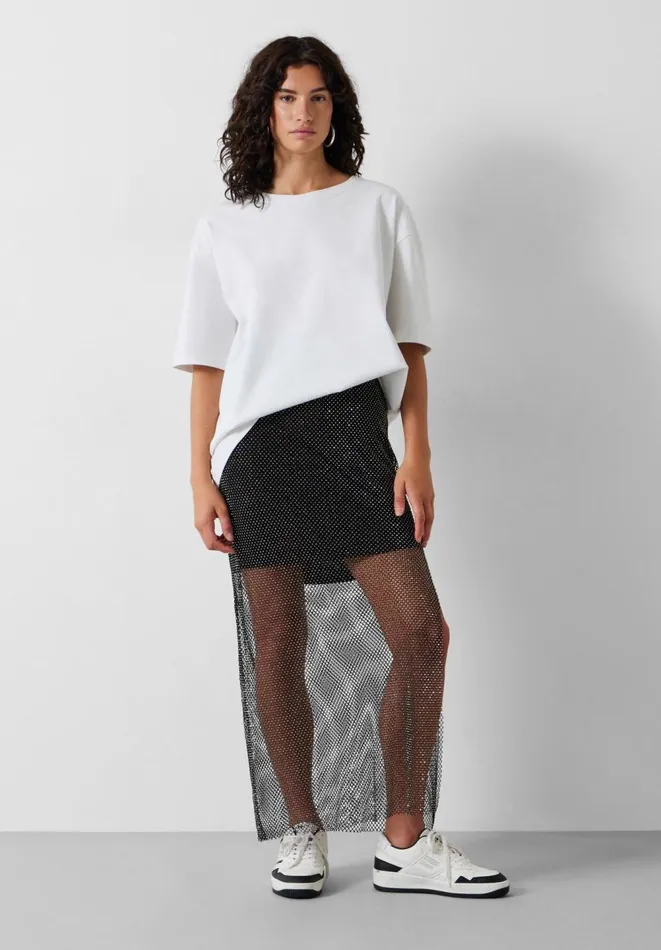 Hush Skirts Women Una Sparkle Maxi Skirt Black